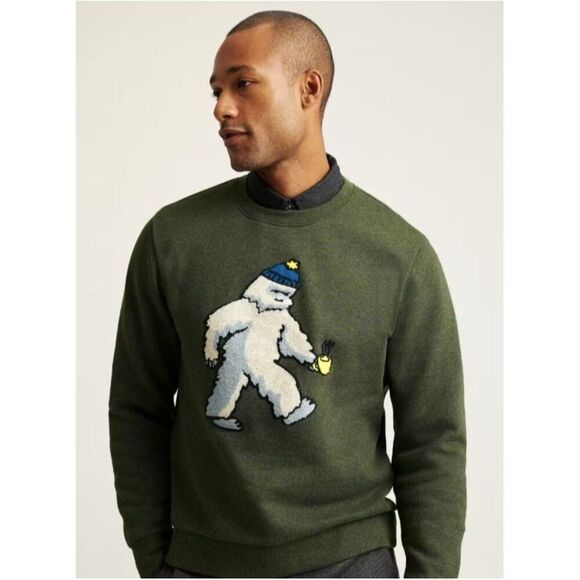 BONOBOS Critter Supersoft Fleece Crew Sweater Embroidered Long Sleeve S 283302 - Picture 1 of 9